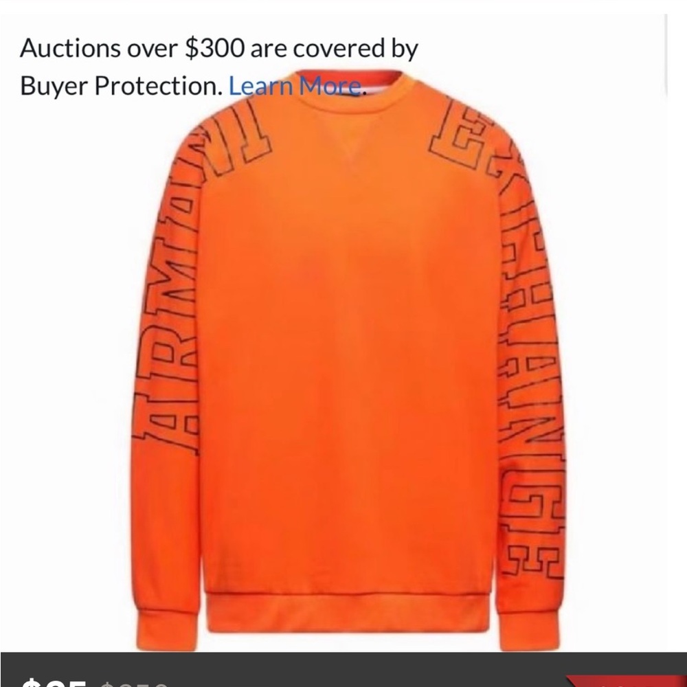 RARE IN BAG NEW ARMANI EXCHANGE SIZE MEDIUM MENS SHIRT ORANGE